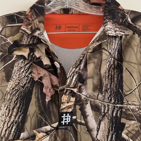 HAZARDS & BOGEYS Men’s Tree Leaves Camo Hawaiian ButtonUp Polyester Shirt-Size M - Picture 4 of 8
